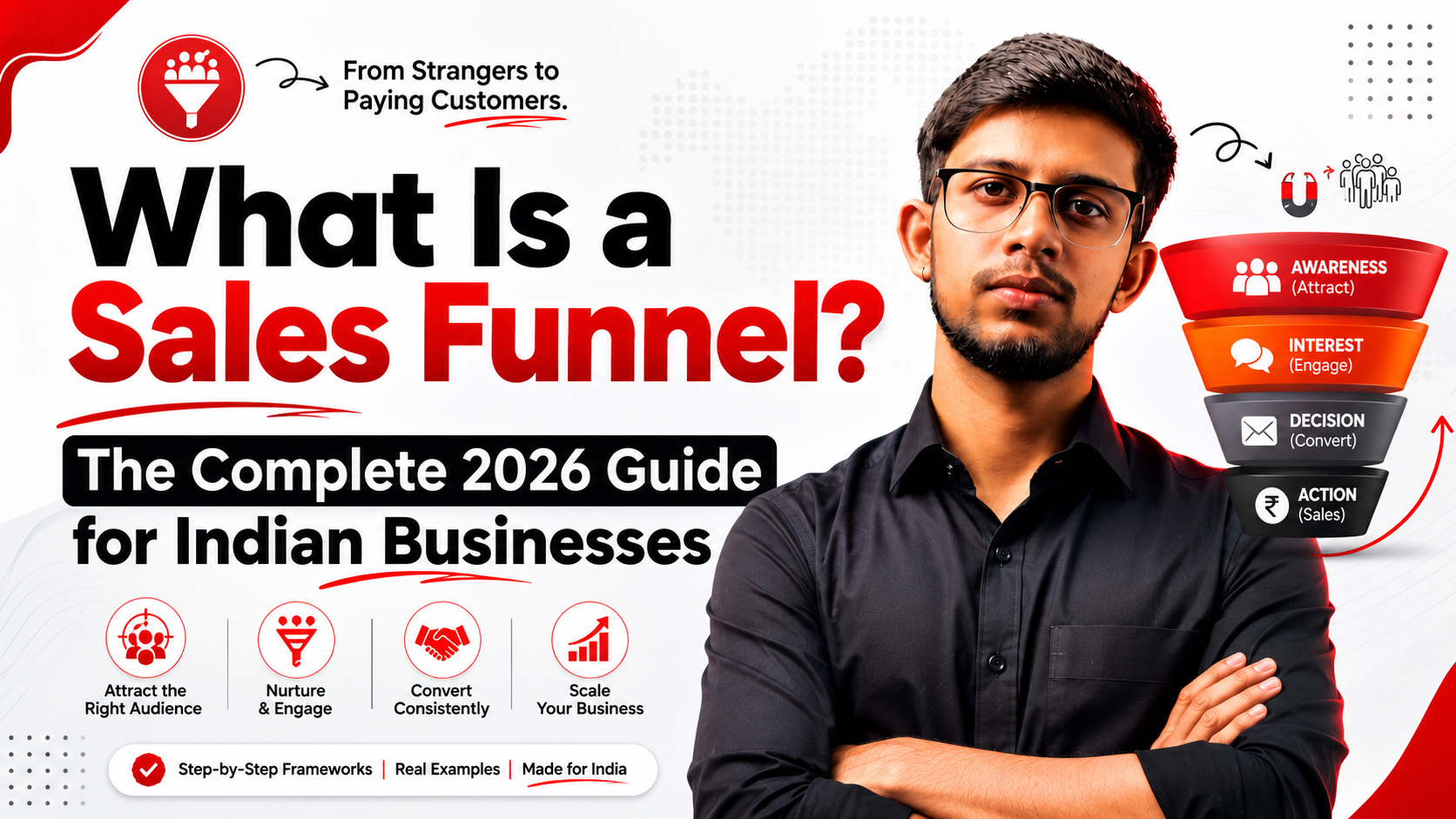 What Is a Sales Funnel — The Complete 2026 Guide for Indian Businesses by Kishan Chaudhari, Funnel Banaoo