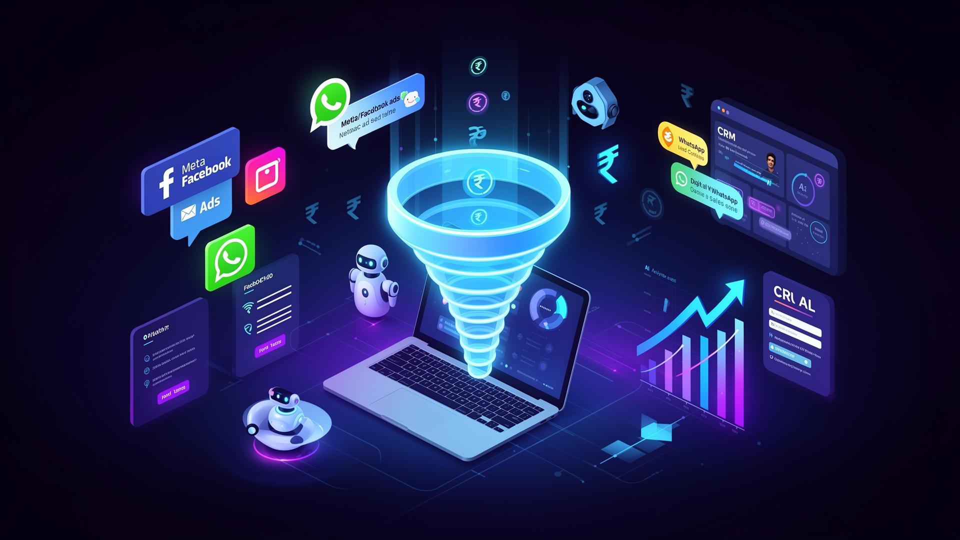 What you'll learn at Funnel Banaoo: funnels, Meta ads, CRM, WhatsApp automation, AI follow-ups and analytics