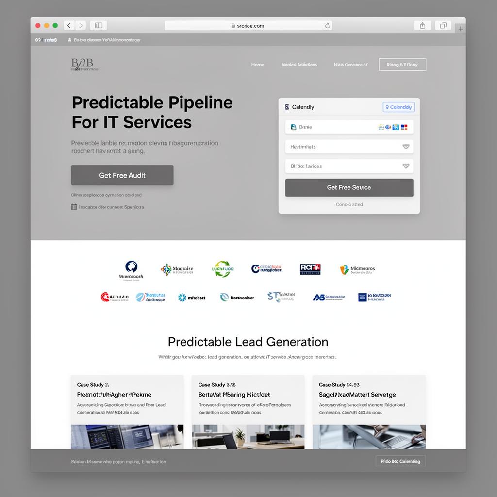 B2B Services landing page sample — Predictable pipeline for IT services