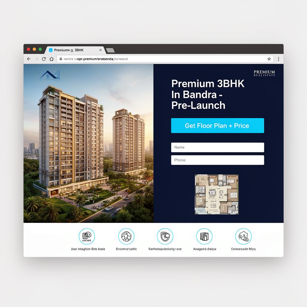 Real Estate landing page sample — Premium 3BHK in Bandra — pre-launch