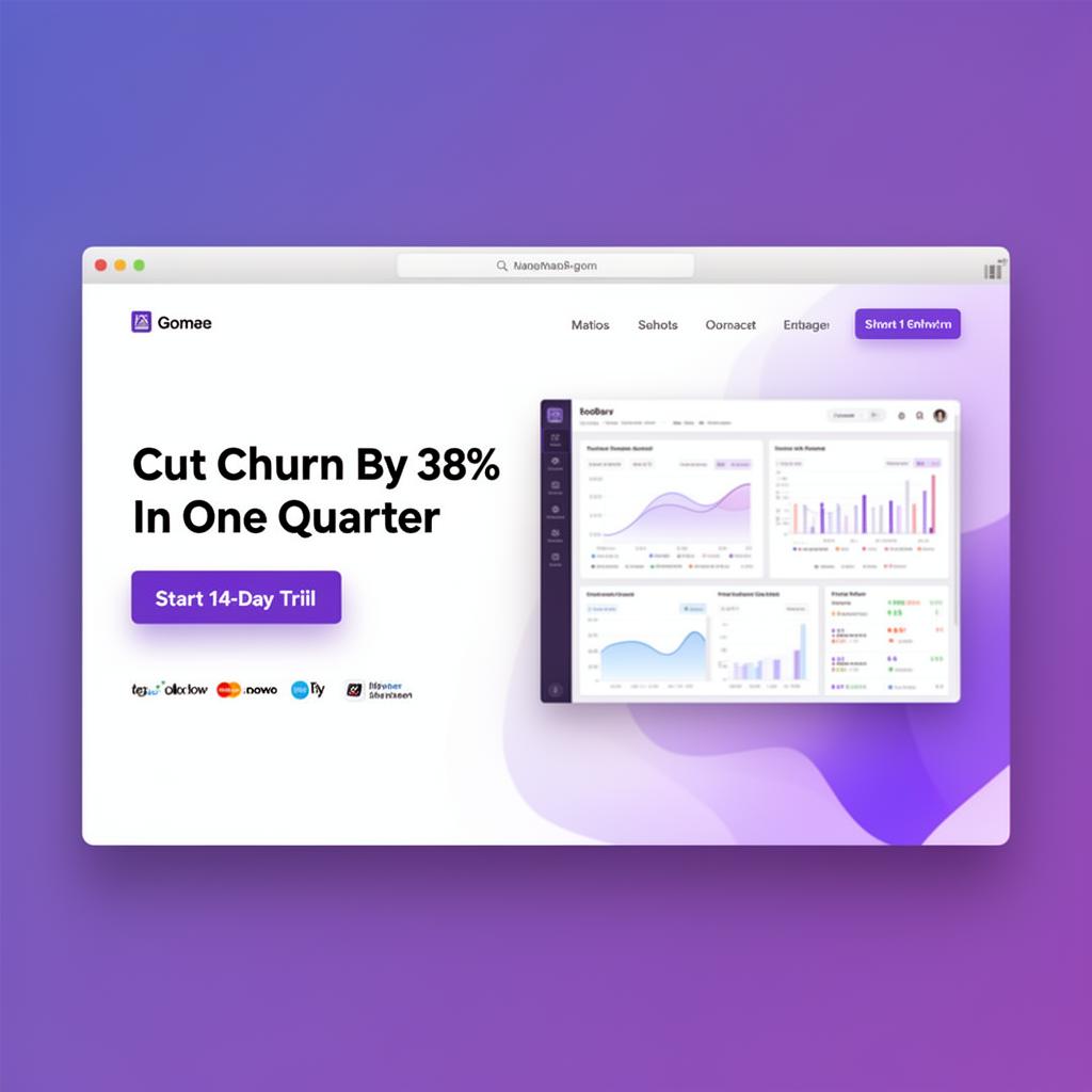 SaaS Onboarding landing page sample — Cut churn by 38% in one quarter