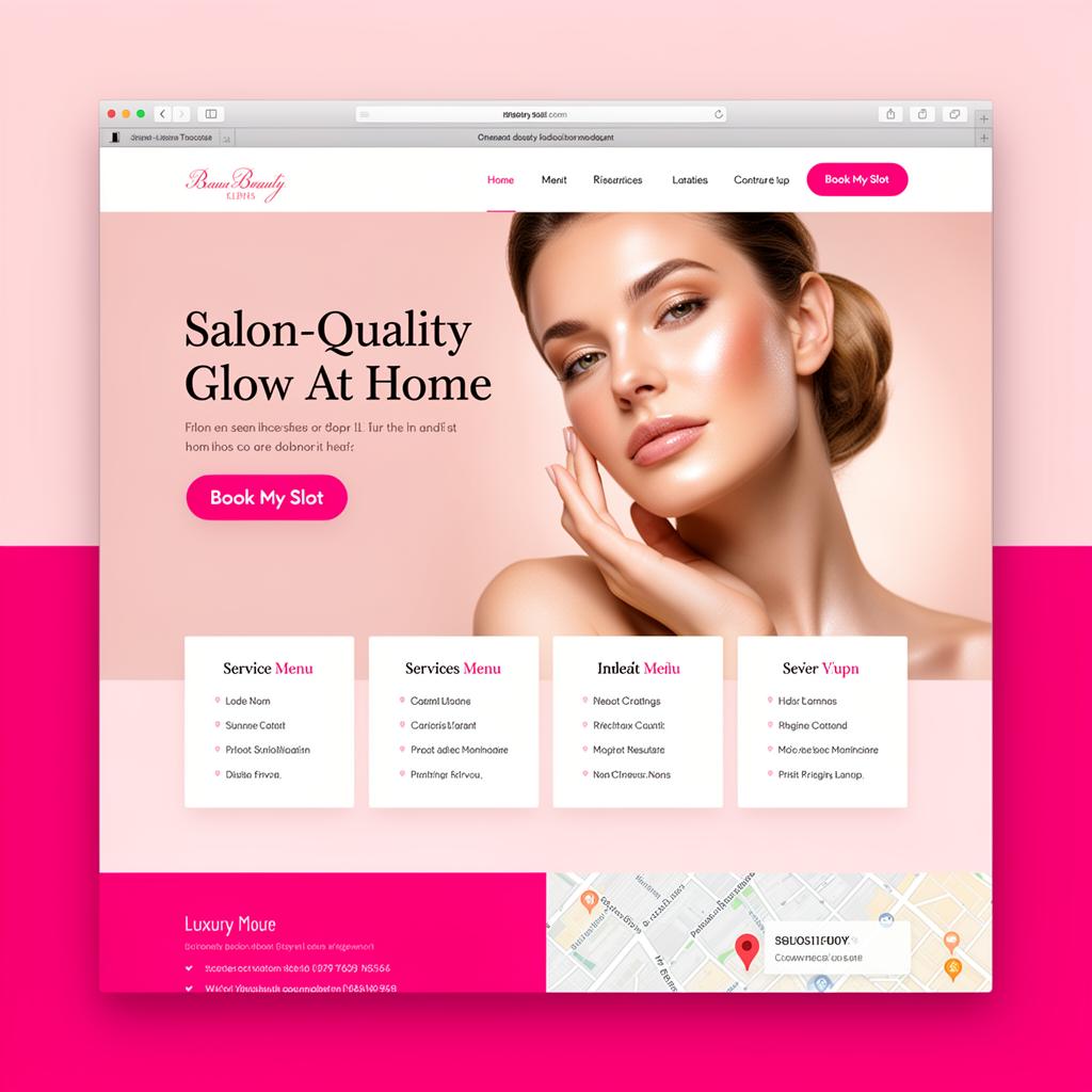 Salon & Spa landing page sample — Salon-quality glow at home