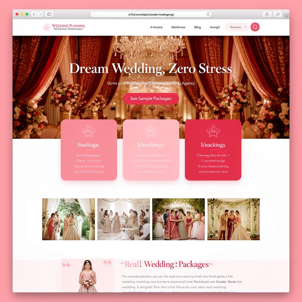 Wedding Planning landing page sample — Dream wedding, zero stress